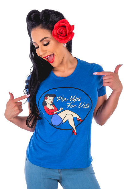Women's Pin-Up Girl Shirt Blue