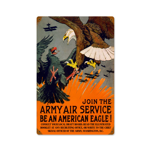 "JOIN THE ARMY AIR SERVICE" VINTAGE METAL SIGN