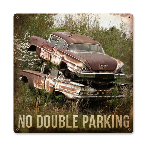 "NO  DOUBLE  PARKING"  METAL  SIGN