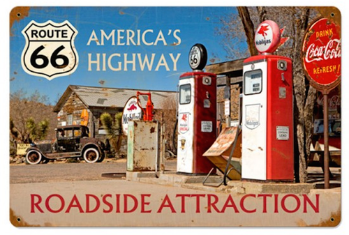 "AMERICA'S  HIGHWAY"  VINTAGE  METAL  SIGN