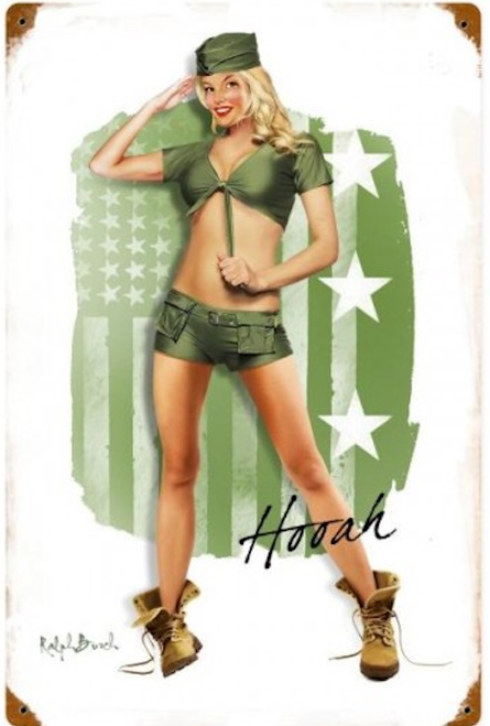 "ARMY" GIRL  METAL  SIGN