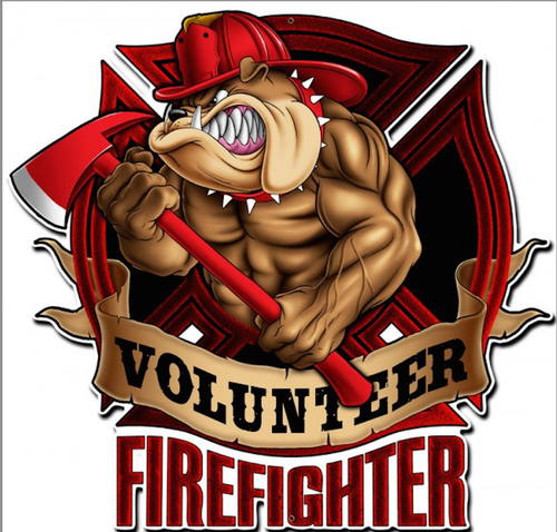 "FIREFIGHTER  BULLDOG" METAL SIGN