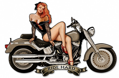 Ride Hard Metal Sign