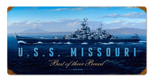 "USS  MISSOURI"  METAL  SIGN
