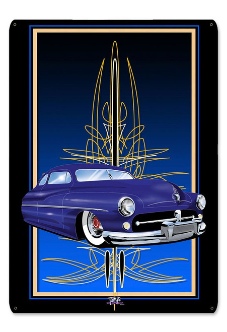 "MERC 2 BLUE"  VINTAGE  METAL  SIGN