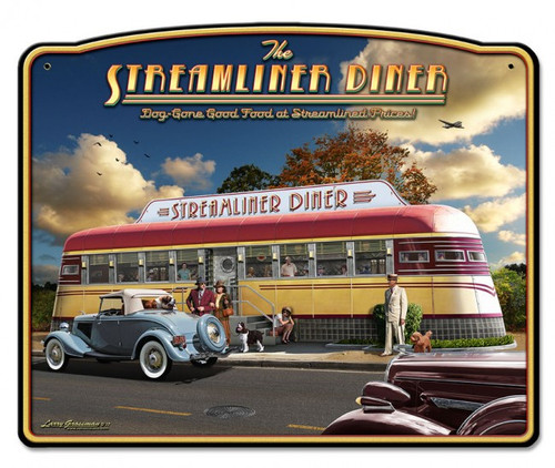 "STREAMLINER  DINER"  METAL  SIGN