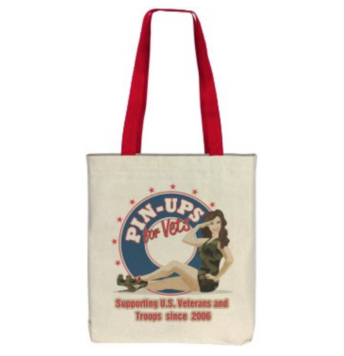 "Pin-Ups For Vets Supporting Troops & Vets" TOTE BAG 