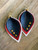 American Patriot Leather Leaf Earrings