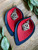 American Sailor Leather Leaf Earrings