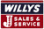 "Willys Jeep Sales And Service" Metal  Sign