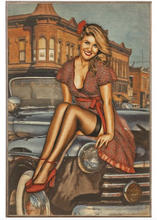 Plaque métal Garage pin up - Plaques/Pin-up / Rte 66 - Donut and pin-up