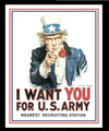 UNCLE SAM  RECRUITING   POSTER ------METAL SIGN