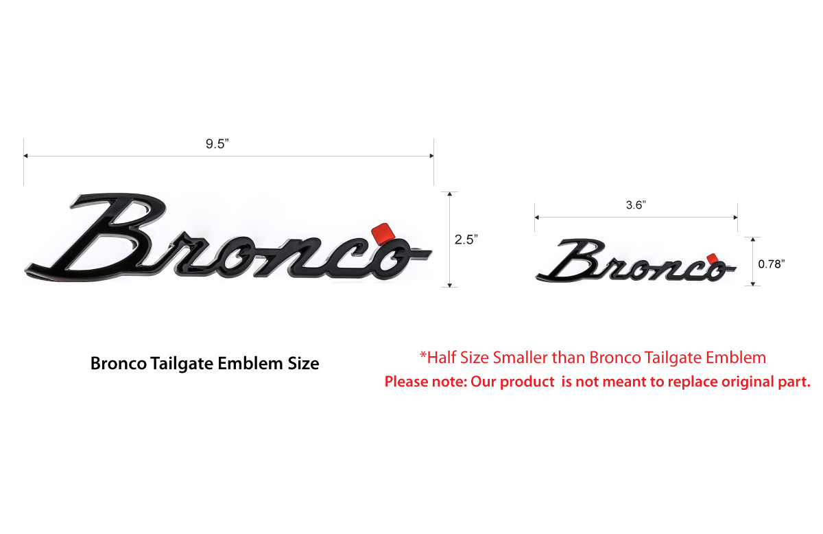 Black Coated Ford Bronco Script Emblem