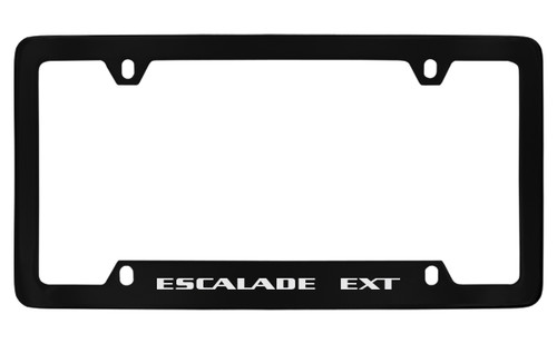 Cadillac Escalade EXT Black Coated Metal Bottom Engraved License Plate Frame Holder