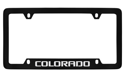 Chevrolet Colorado Bottom Engraved Black Coated Zinc License Plate Frame
