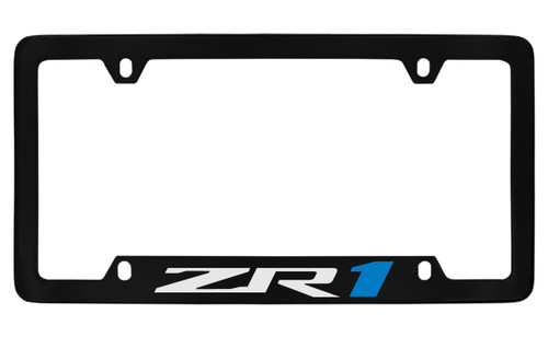 Chevrolet ZR-1 Bottom Engraved Black Coated Zinc License Plate Frame
