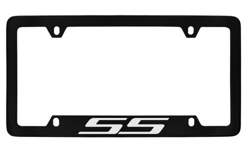 Chevrolet SS Bottom Engraved Black Coated Zinc License Plate Frame 