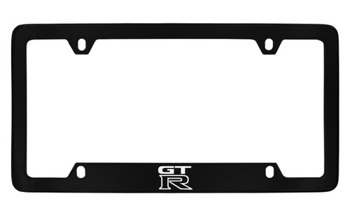 Nissan GTR Black Coated Zinc Bottom Engraved License Plate Frame Holder