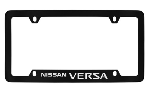Nissan Versa Bottom Engraved Black Coated Zinc License Plate Frame