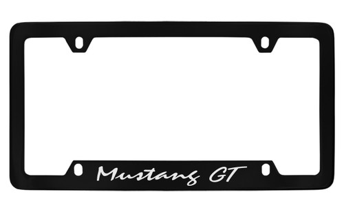 Ford Mustang GT Bottom Engraved Black Coated Zinc Frame - Notch Bottom Frame