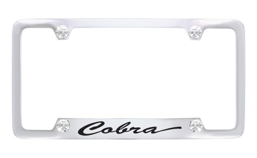 Ford Cobra Script Bottom Engraved Chrome Plated License Plate Frame 