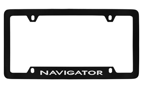 Lincoln Navigator Bottom Engraved Black Coated Zinc License Plate Frame Holder