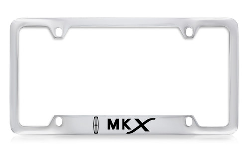 Lincoln MKX Logo Bottom Engraved Metal License Plate Frame Holder with Black Imprint