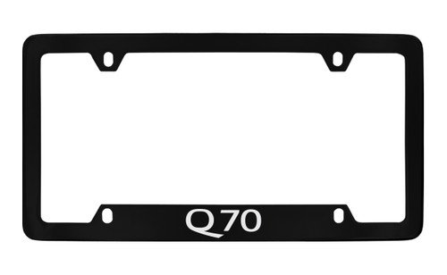 Infiniti Q70 Bottom Engraved Black Coated Zinc License Plate Frame 