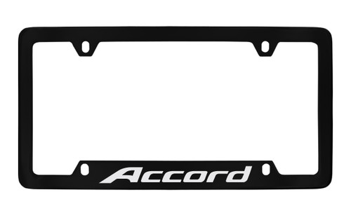 Honda Accord Bottom Engraved Black Coated Zinc License Plate Frame 