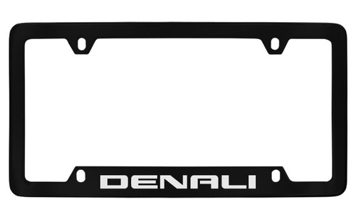 GMC Denali Black Coated Zinc Bottom Engraved License Plate Frame 