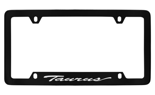 Ford Taurus Script Bottom Engraved Black Coated Zinc License Plate Frame Ford Taurus Script Bottom Engraved Black Coated Zinc License Plate Frame