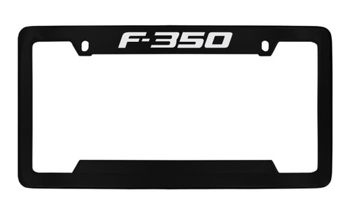 Ford F-350 Top Engraved Black Coated Zinc License Plate Frame 