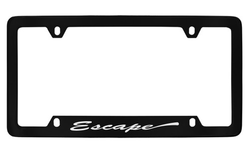 Ford Escape Script Bottom Engraved Black Coated Zinc License Plate Frame
