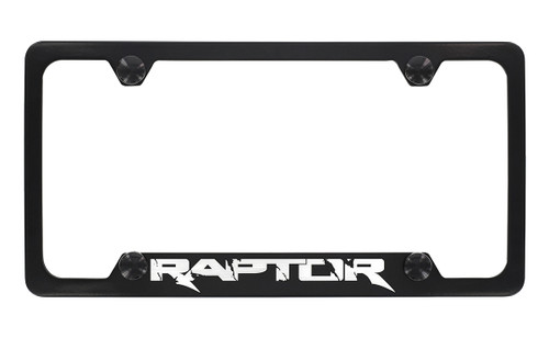 Ford Raptor Bottom Engraved Black Coated Zinc License Plate Frame  Ford Raptor Bottom Engraved Black Coated Zinc License Plate Frame