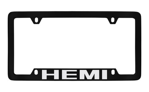 Dodge Hemi Black Coated Zinc Bottom Engraved License Plate Frame