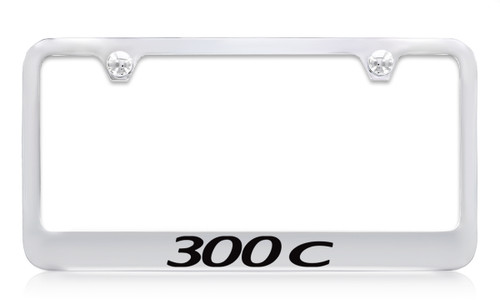 Chrysler 300C Chrome Plated Metal License Plate Frame Holder with Black Imprint