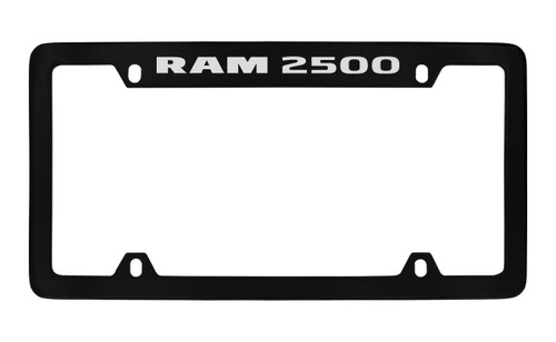 Ram 2500 Bottom Engraved Black Coated Zinc License Plate Frame Holder with Silver Imprint