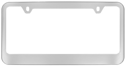 Chrome Plated with Red Inside Thin Top Plastic License Plate Frame 4 Hole