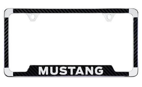 Ford Mustang License Plate Frame with Carbon Fiber Vinyl Insert