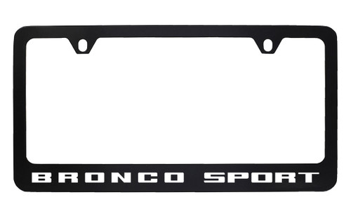 Black Plastic License Plate Frame with UV Printed Bronco Sport Logo