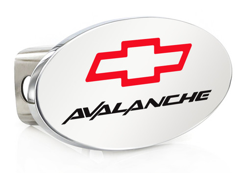 Chevrolet Avalanche with Red Logo Oval Trailer Hitch Cover Plug