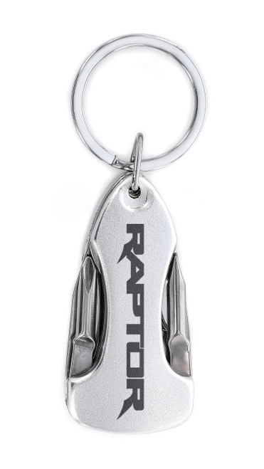 Metal Multi-Tool Key Chain with Laser Engraved Raptor Logo