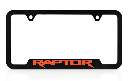 Ford Brand UV Printed Black Plastic License Plate Frame with Raptor Logo 