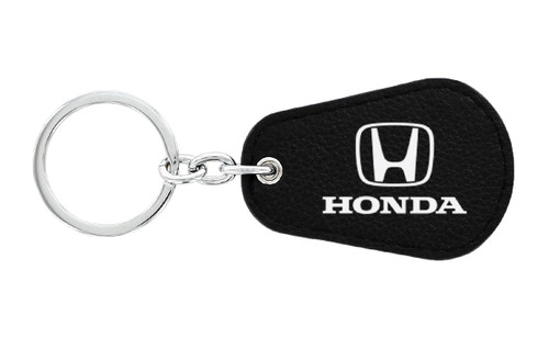 Honda UV Printed Black Leather Key Chain