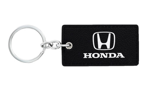 Honda UV Printed Rectangular Shaped Black Leather Key Chain