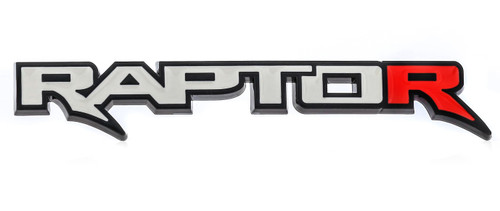 Black Coated Ford Raptor Emblem_ Red 'R'