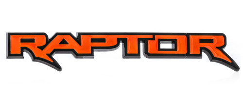 Black Coated Ford Raptor Orange Color Emblem