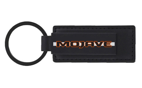 Jeep Brand Black Leather Keychain with UV Printed  Mojave Logo  