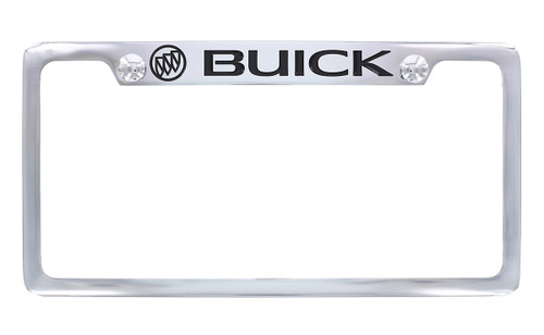 Chrome Plated Metal License Plate Frame with Buick Logo_ Top Engraved 