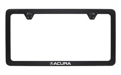 Acura Logo Black Coated Metal License Plate Frame - Thin Rim Frame
